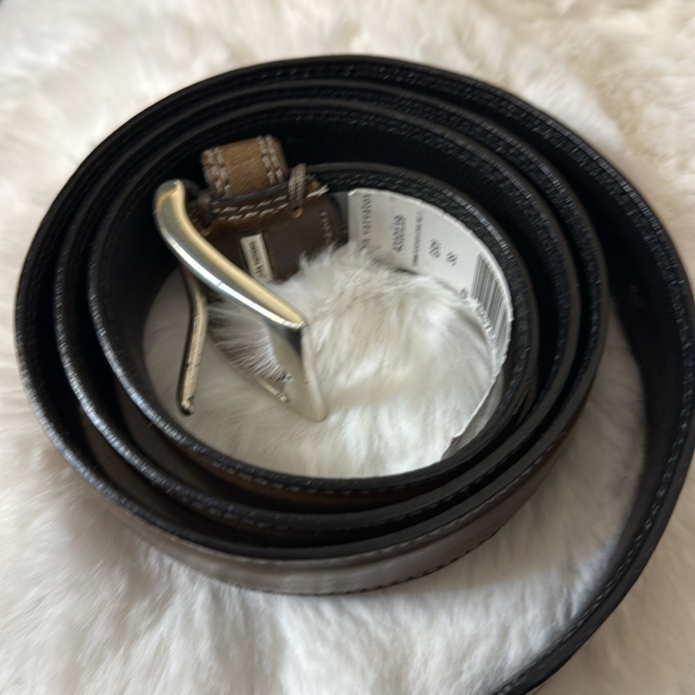 John Varvatos Brown Leather Belt - Picture 14 of 15